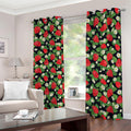 Strawberry And Flower Pattern Print Dimout Grommet Curtains