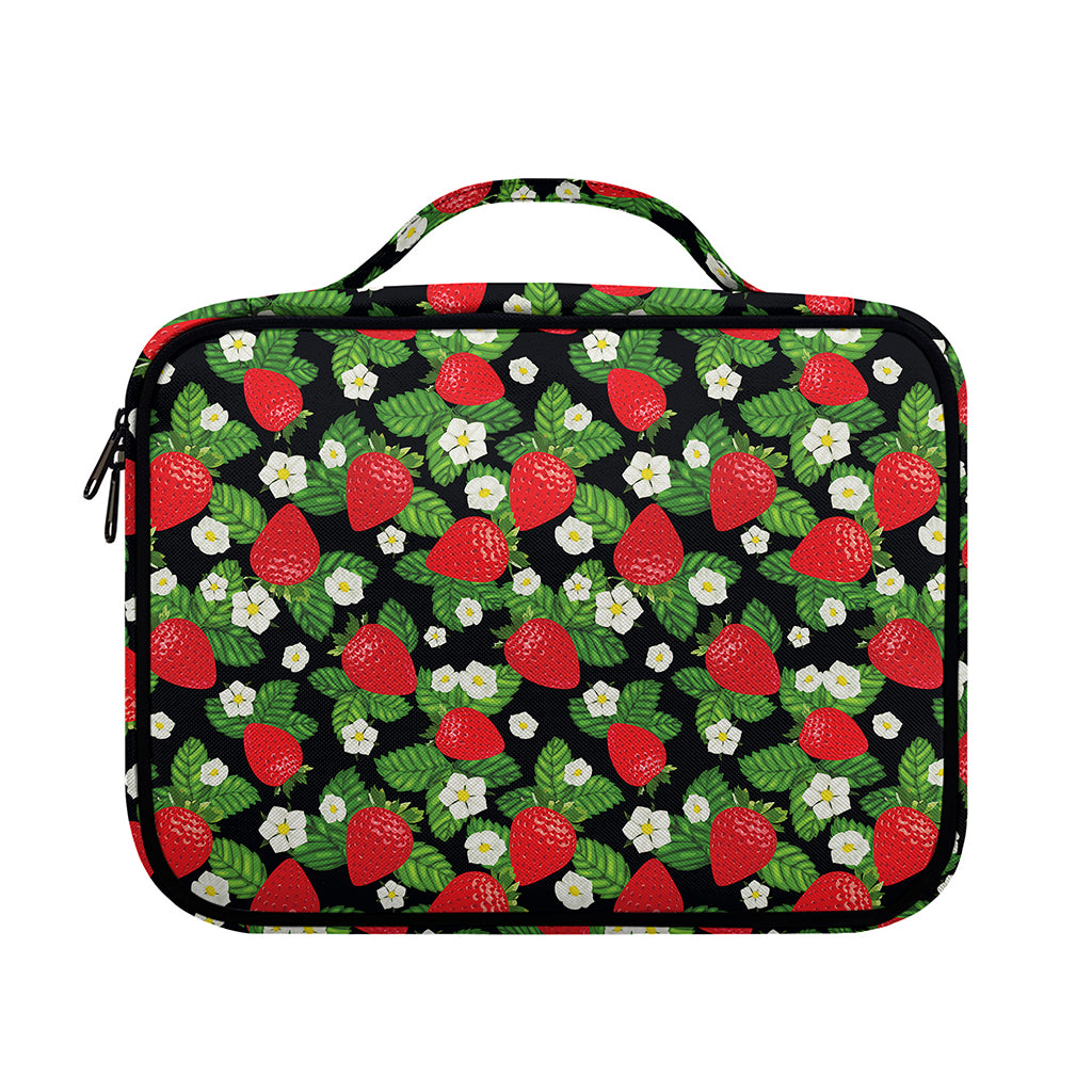 Strawberry And Flower Pattern Print Briefcase Bible Bag