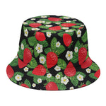 Strawberry And Flower Pattern Print Bucket Hat