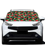 Strawberry And Flower Pattern Print Car Windshield Snow Cover