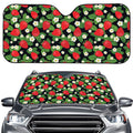 Strawberry And Flower Pattern Print Car Windshield Sun Shade