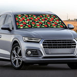 Strawberry And Flower Pattern Print Car Windshield Sun Shade