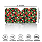 Strawberry And Flower Pattern Print Car Windshield Sun Shade