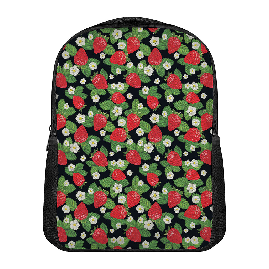 Strawberry And Flower Pattern Print Casual Backpack