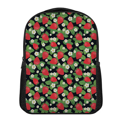Strawberry And Flower Pattern Print Casual Backpack