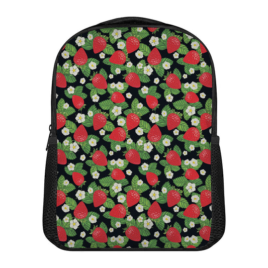 Strawberry And Flower Pattern Print Casual Backpack