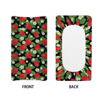 Strawberry And Flower Pattern Print Changing Pad Cover