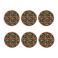 Strawberry And Flower Pattern Print Coaster Set