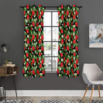 Strawberry And Flower Pattern Print Curtain