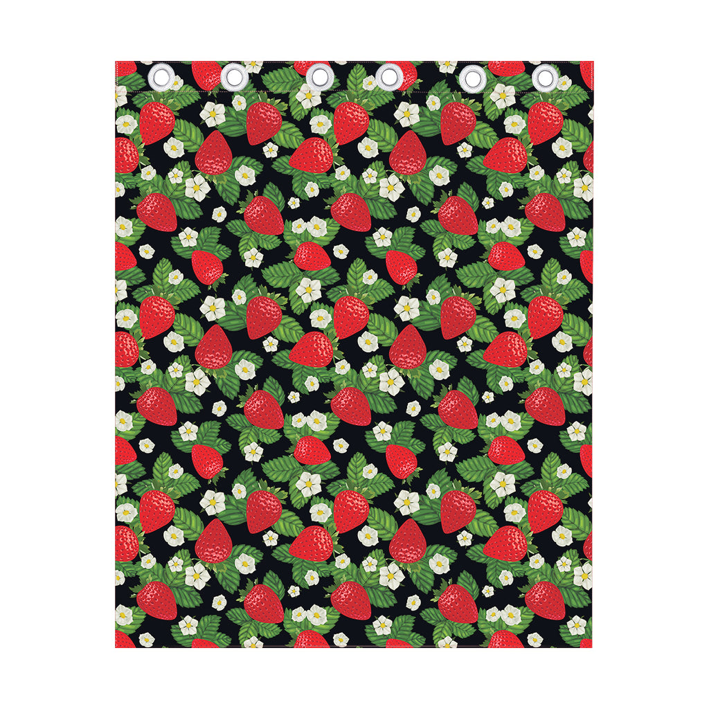 Strawberry And Flower Pattern Print Curtain