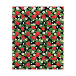 Strawberry And Flower Pattern Print Curtain