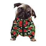 Strawberry And Flower Pattern Print Dog Zip Up Jacket