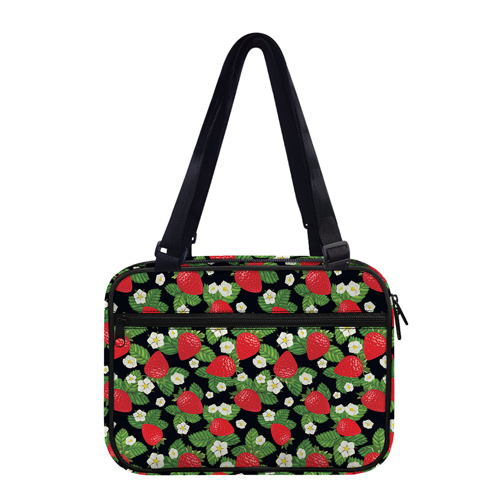 Strawberry And Flower Pattern Print Double Strap Bible Bag