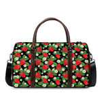 Strawberry And Flower Pattern Print Duffle Bag