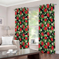 Strawberry And Flower Pattern Print Extra Wide Grommet Curtains