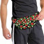 Strawberry And Flower Pattern Print Fanny Pack
