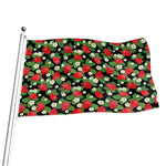 Strawberry And Flower Pattern Print Flag