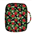 Strawberry And Flower Pattern Print Front Pocket Bible Bag