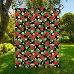 Strawberry And Flower Pattern Print Garden Flag