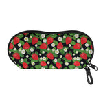Strawberry And Flower Pattern Print Glasses Case