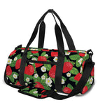 Strawberry And Flower Pattern Print Gym Bag