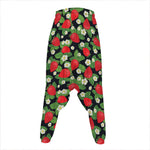 Strawberry And Flower Pattern Print Hammer Pants