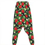 Strawberry And Flower Pattern Print Hammer Pants