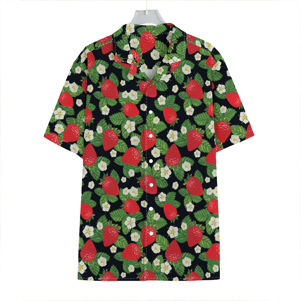Strawberry And Flower Pattern Print Hawaiian Shirt