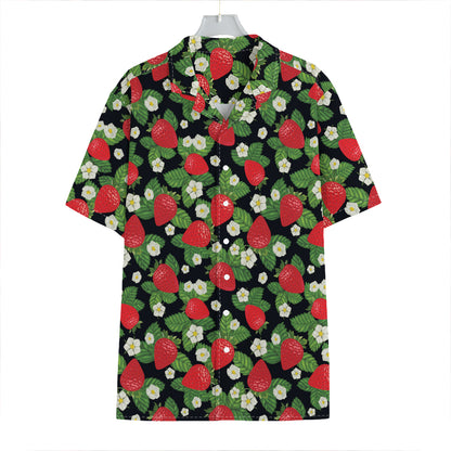 Strawberry And Flower Pattern Print Hawaiian Shirt