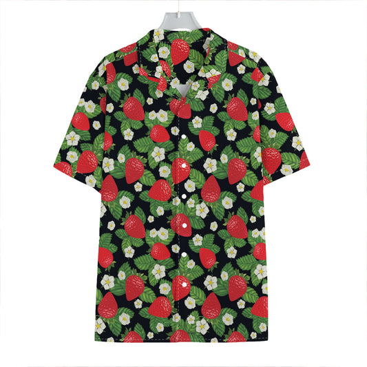 Strawberry And Flower Pattern Print Hawaiian Shirt