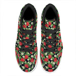 Strawberry And Flower Pattern Print High Top Leather Sneakers
