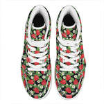 Strawberry And Flower Pattern Print High Top Leather Sneakers