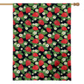 Strawberry And Flower Pattern Print House Flag