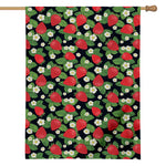 Strawberry And Flower Pattern Print House Flag