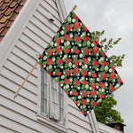 Strawberry And Flower Pattern Print House Flag