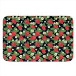 Strawberry And Flower Pattern Print Indoor Door Mat