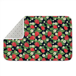 Strawberry And Flower Pattern Print Indoor Door Mat
