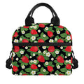 Strawberry And Flower Pattern Print Insulated Lunch Bag