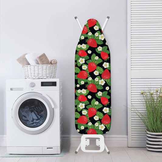 Strawberry And Flower Pattern Print Ironing Board Cover