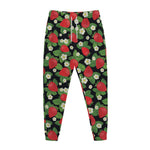 Strawberry And Flower Pattern Print Jogger Pants