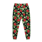 Strawberry And Flower Pattern Print Jogger Pants