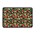 Strawberry And Flower Pattern Print Kitchen Mat