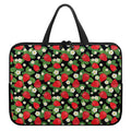 Strawberry And Flower Pattern Print Laptop Sleeve With Handle