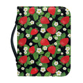 Strawberry And Flower Pattern Print Leather Bible Cover