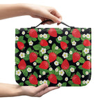 Strawberry And Flower Pattern Print Leather Bible Cover