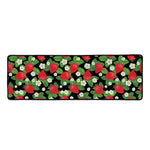 Strawberry And Flower Pattern Print Long Kitchen Mat