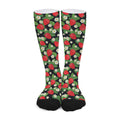 Strawberry And Flower Pattern Print Long Socks
