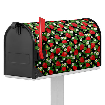 Strawberry And Flower Pattern Print Mailbox Cover