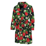 Strawberry And Flower Pattern Print Men's Bathrobe