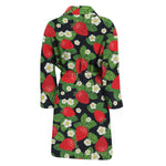Strawberry And Flower Pattern Print Men's Bathrobe